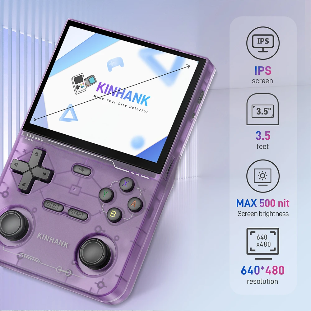 KINHANK K36 Retro Handheld Video Game Console 500nit 3.5 Inch IPS Screen 16000 Games Emulator for PS1/PSP/DC/N64/SS photo 2