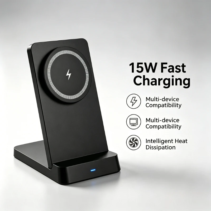 Fast Charging Magnetic Wireless Charger Stand Intelligent Heat Dissipation For Magsafe iPhone 17 16 15 14 13 12 Pro Max Android photo 1