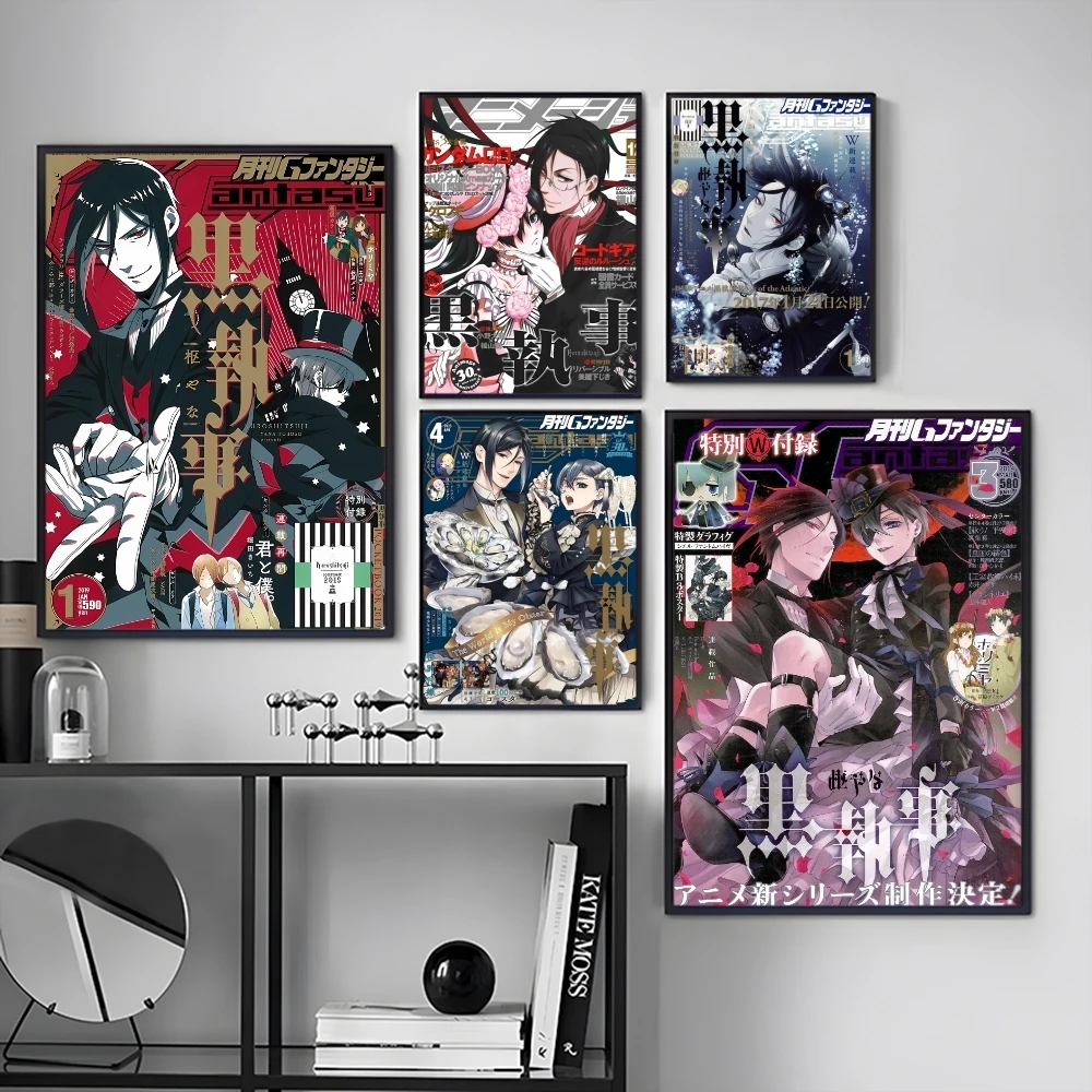 Black B-Butler Anime Painting Calligraphy Canvas Poster Art for Bedroom Living Room Home Decor Wall Decoration Decals Gift photo 2