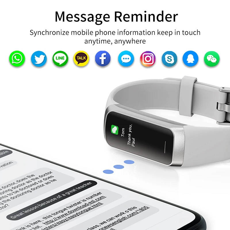LIGE 1.1 Inch Amoled Heart Rate Monitor Smart Bracelet Wristband Slim Smart Watch Men Women Waterproof  Fitness Tracker Band photo 4