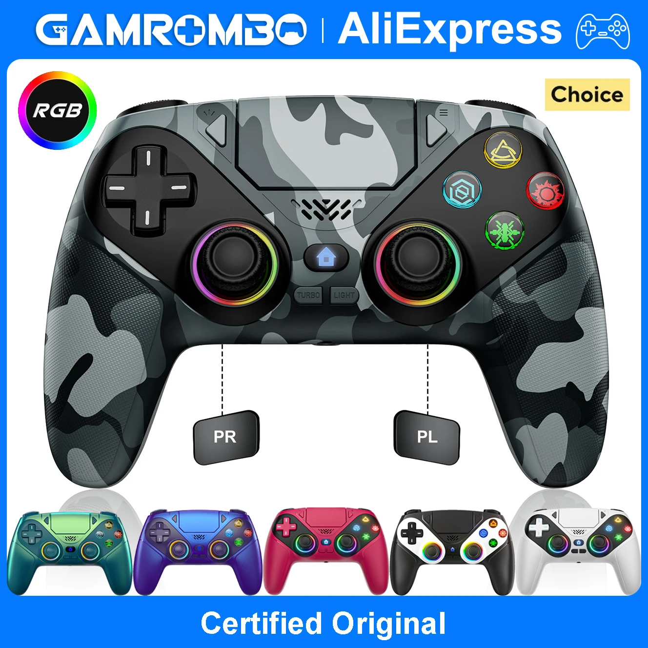 Controller For Playstation 5 PS5/PS5 Pro/Slim/PC,RGB Wireless Gamepad W/Hall Effect Trigger Marco/Turbo Anti-Drift Game Joystick photo 1