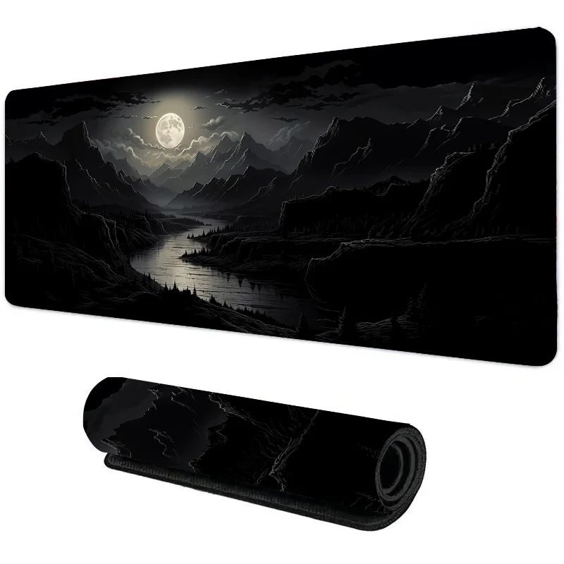 Night Moonlight Large Cool Mouse Pad Laptop Non-Slip Esports Office Desk Mat Game Player Mousepad Mini PC Desktop Accessories photo 2