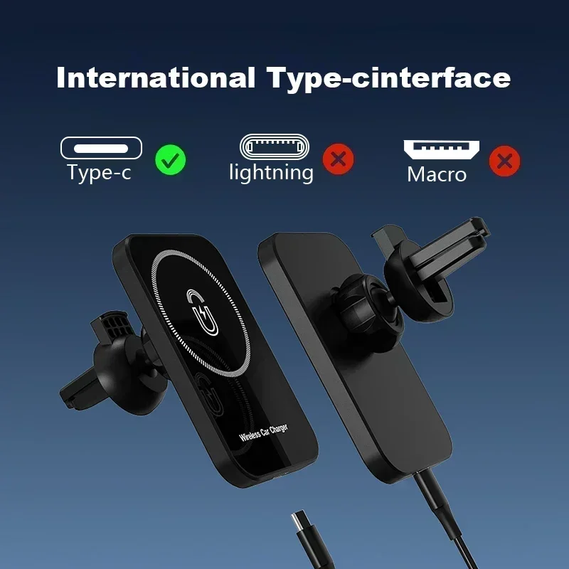 Magnetic Car Wireless Charger Holder For Magsafe iPhone 16 17 15 14 13 12 Pro Max Mobile Phone Car Air Vent Clip Fast Charging photo 5