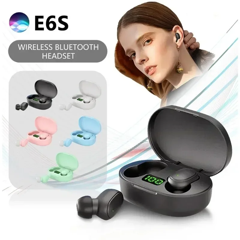 NEW E6S Bluetooth Earphones Wireless bluetooth headset Noise Cancelling Headsets With Microphone Headphones photo 2