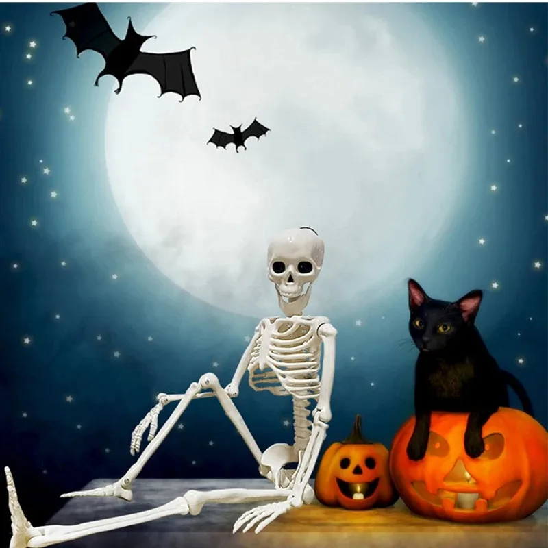 40cm Human Shape Bones Posable Skeleton,Haunted House Horror Props,Halloween Skull Skeleton Party Home Decorations DIY Supplies photo 4