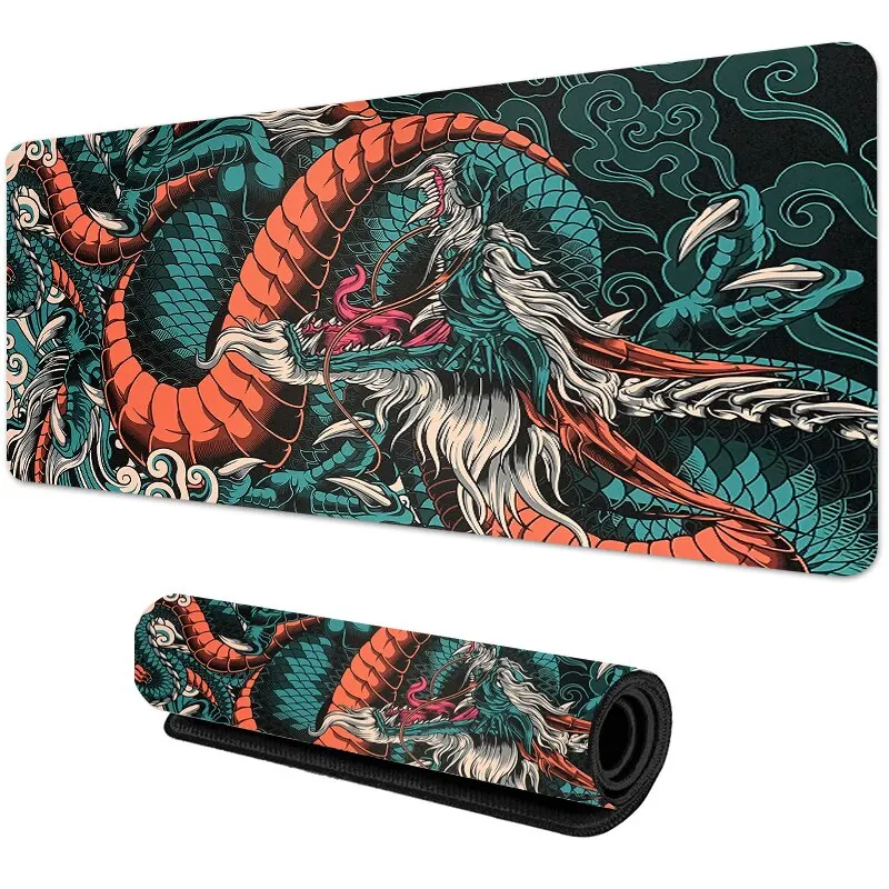 Japanese Dragon Large Gaming Mousepad XXL Keyboard Gamer Mouse Pad on The Table Speed Desk Mat Anime 900x400 700X300 Mouse Mats photo 3
