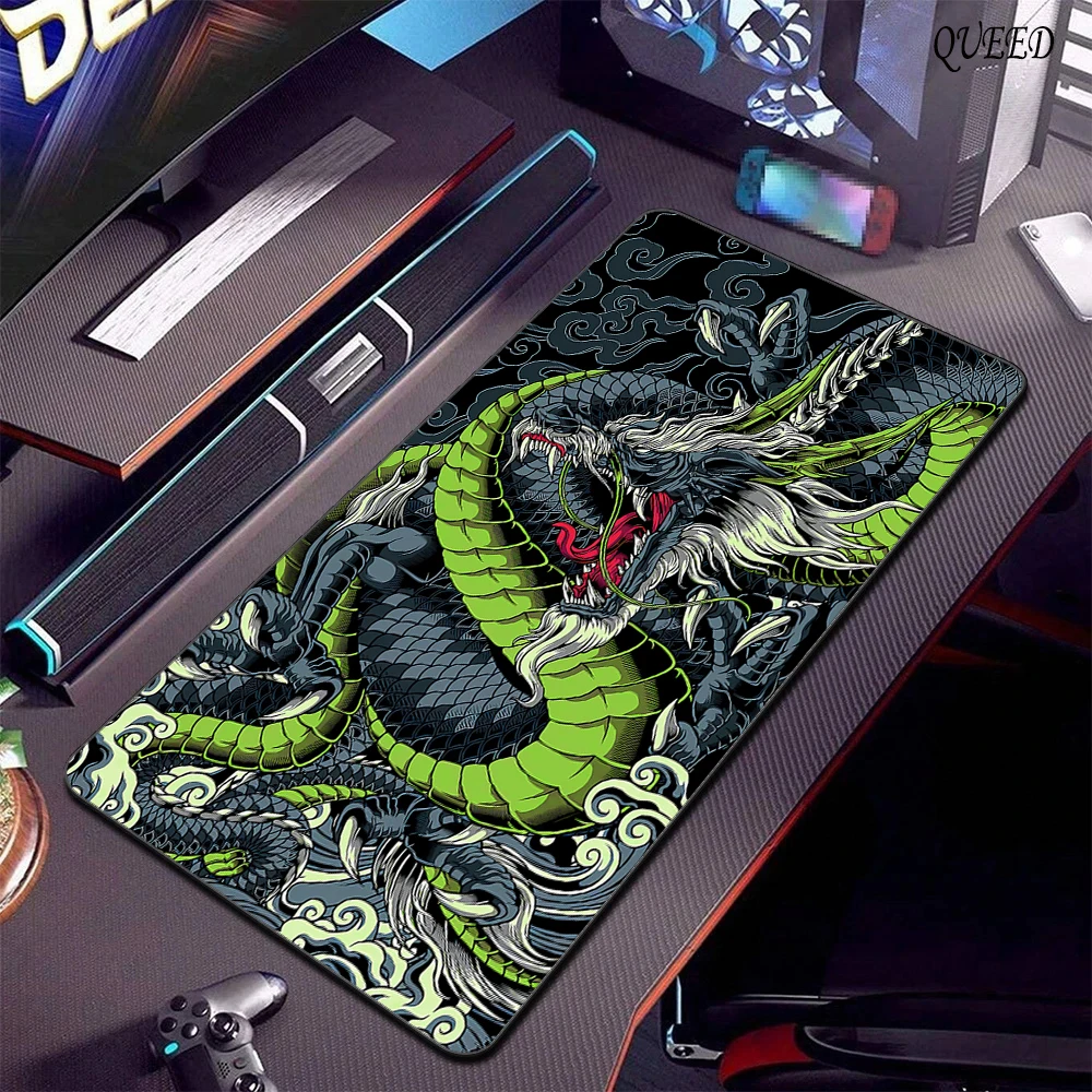 Black and White Dragon Large Mouse Mat Gaming Mousepad Big Rubber Base Mouse Pad Purple Deskpad Eyboard Mats Mousepads 400x900 photo 2