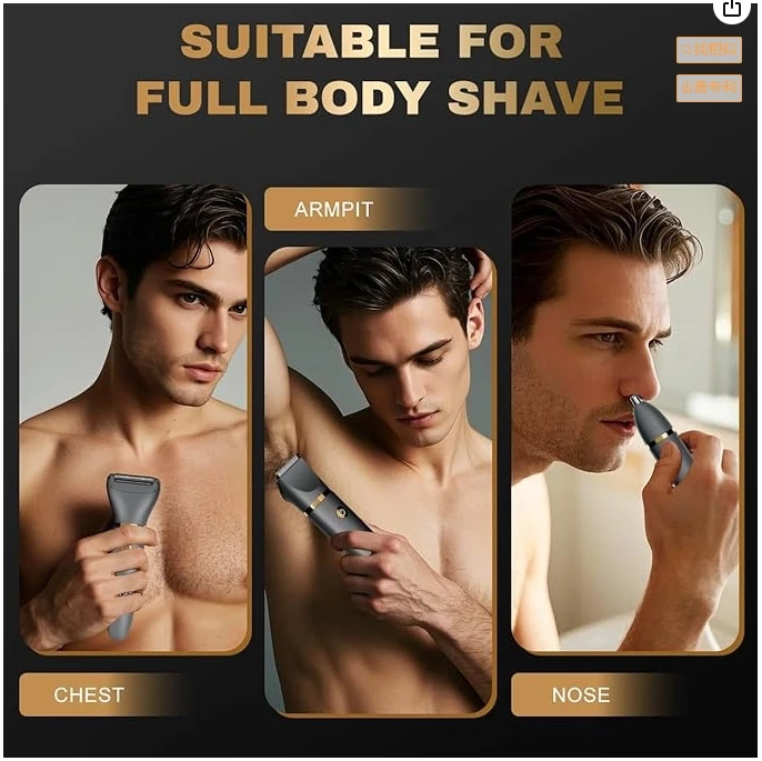 Scttomon 3-in-1 Men's Grooming Kit Hair Clipper Beard Trimmer Shaver Nose Cutter with LED Display And Charging Stand photo 2