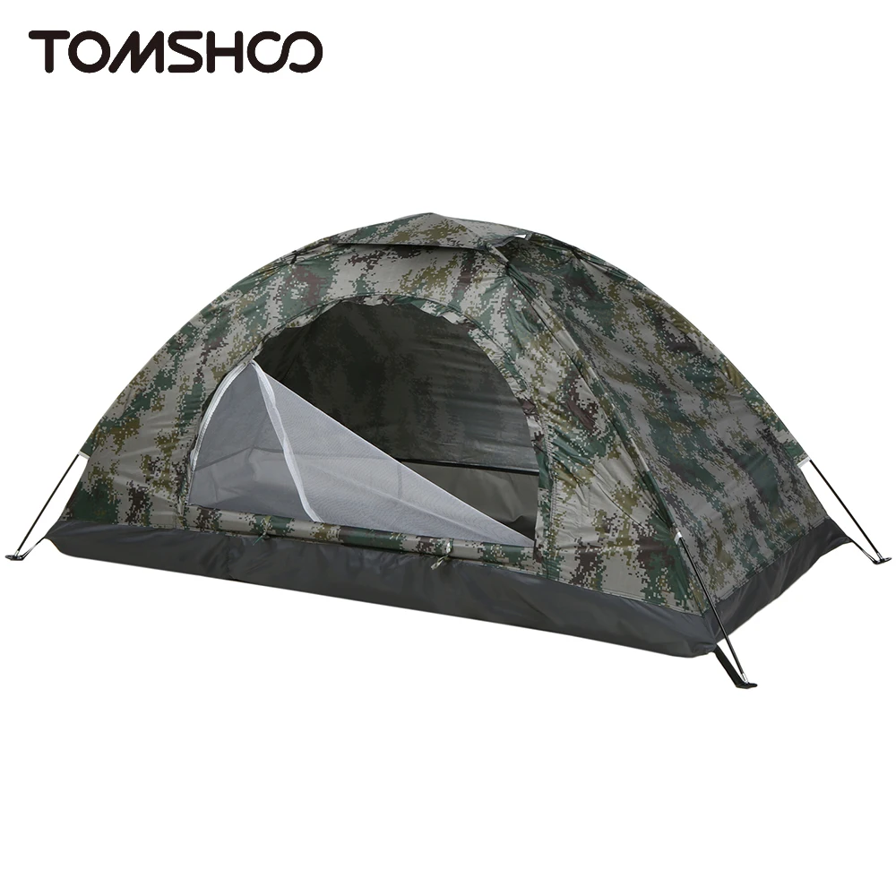 Tomshoo 1/2 Person Ultralight Camping Tent Single Layer Portable Hiking Tent Anti-UV Coating UPF 30+ for Outdoor Beach Fishing photo 1