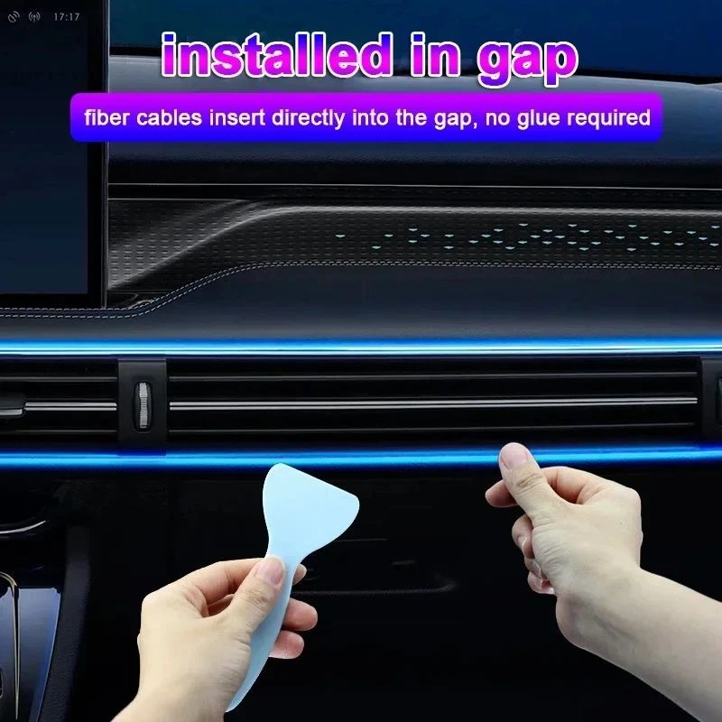 2/3/4/5M RGB Car Interior Ambient LED Light Strip Invisible USB Fiber Optic Atmosphere Lamp Support APP Control photo 4