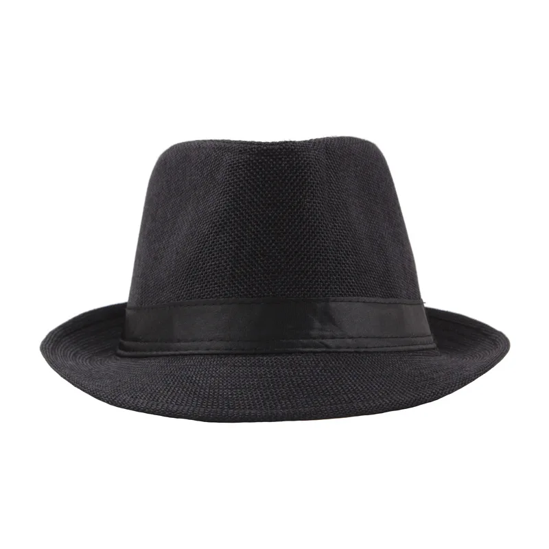 Trendy Wide Brim Men Straw Hat Women Summer Solid Color Fedoras Jazz Sun Cap Outdoor Casual Panama Cowboy Hats photo 3