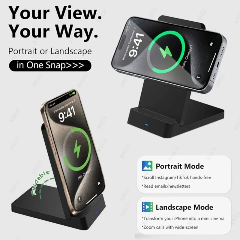 Fast Charging Magnetic Wireless Charger Stand Intelligent Heat Dissipation For Magsafe iPhone 17 16 15 14 13 12 Pro Max Android photo 2