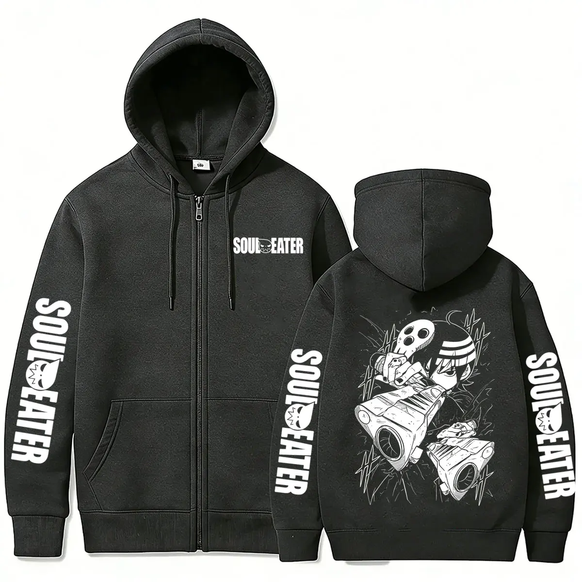 Anime Soul Eater Death The Kid Graphic Zipper Hoodie Men Women Clothing Manga Fashion Streetwear Male Casual Zip Up Jacket Coat photo 4