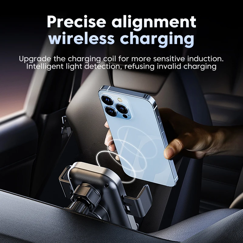 Universal Car Wireless Charger Auto Car Mount Phone Holder Stand 15W Fast Charging For iPhone Xiaomi Samsung Intelligent Sensing photo 6