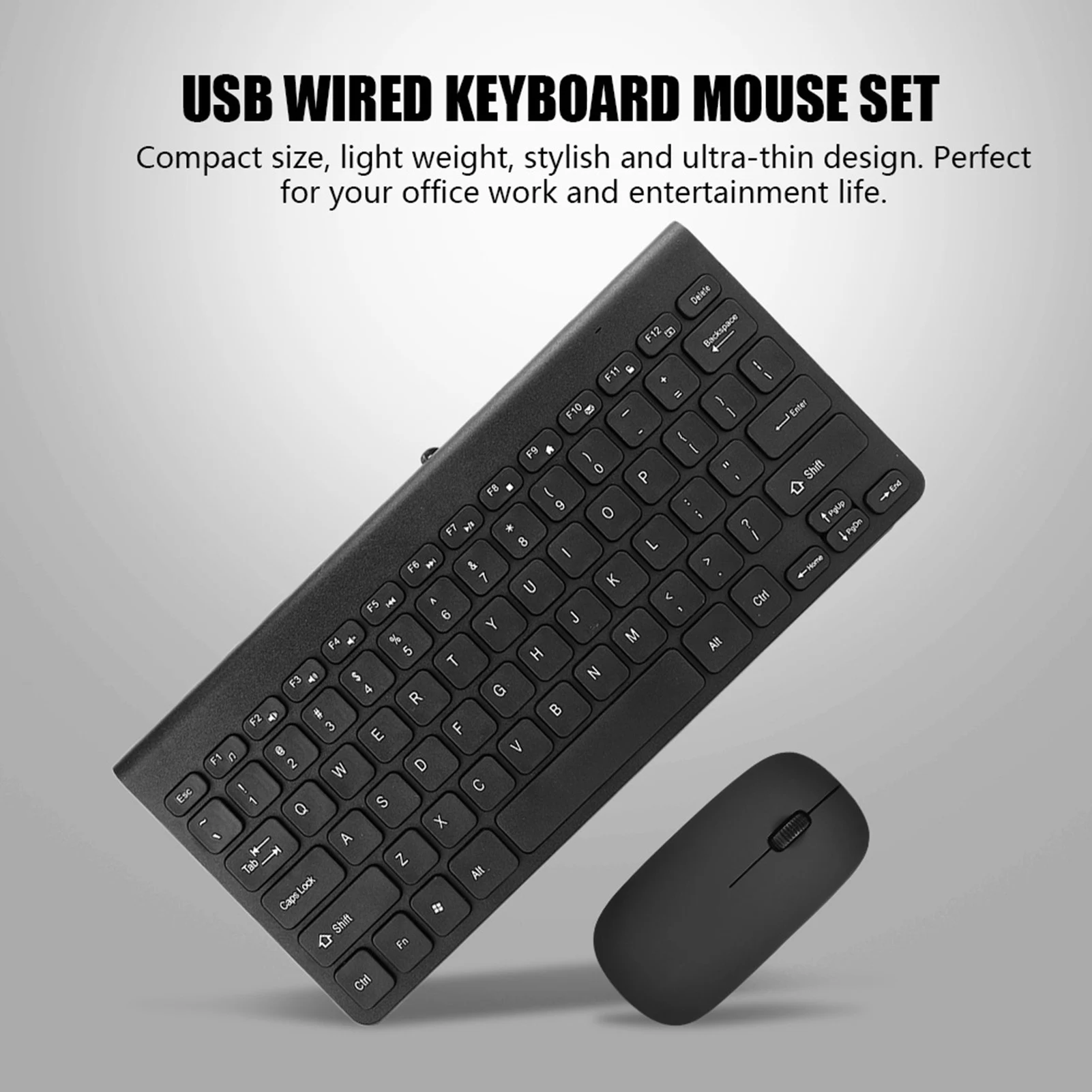 Ultra Thin USB Wired Keyboard Optical Mouse Mice Set Combo for PC Laptop Keyboard Mouse Keyboard Mouse Combo USB Keyboard Mouse photo 1