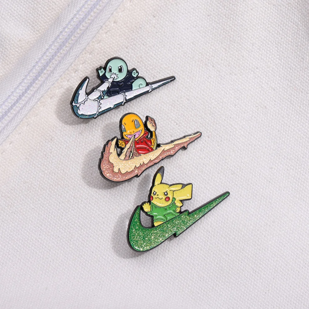 3Pcs/Set Cartoon Anime Enamel Brooch Set Cute Animal Metal Lapel Pins Funny Cosplay Jewelry Accessories Gift for Friends photo 1