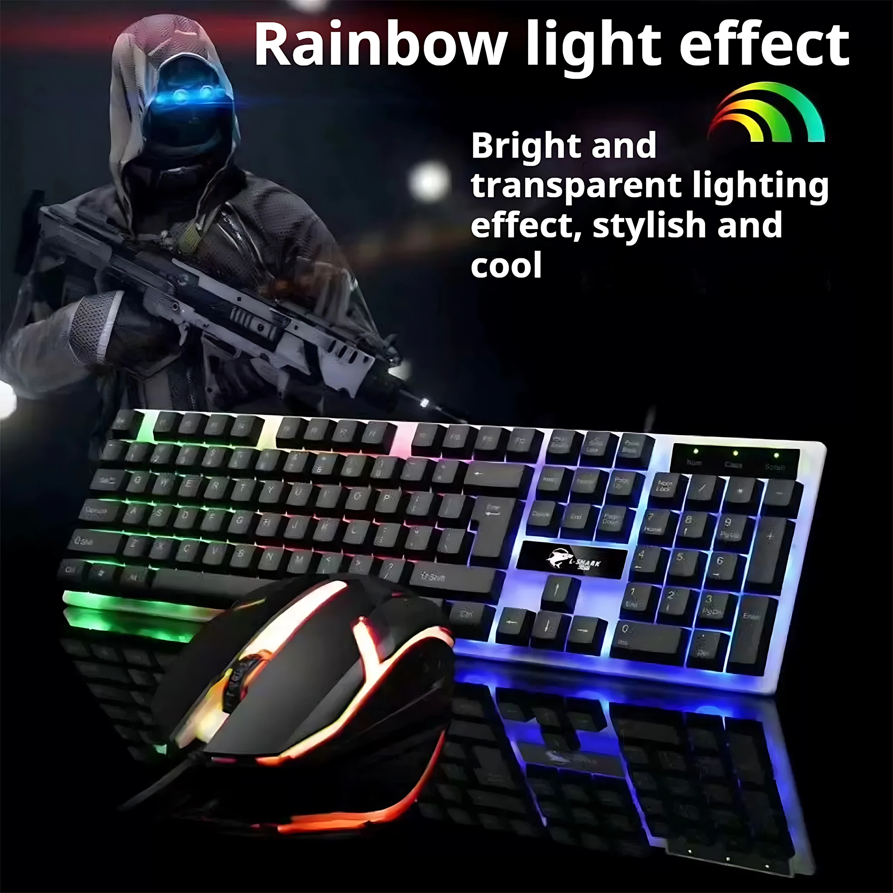 Newly Launched HOT Game Office Universal Light Wired Keyboard And Mouse Set Mechanical Feel Floating High Key Cap Game Mouse Set photo 6