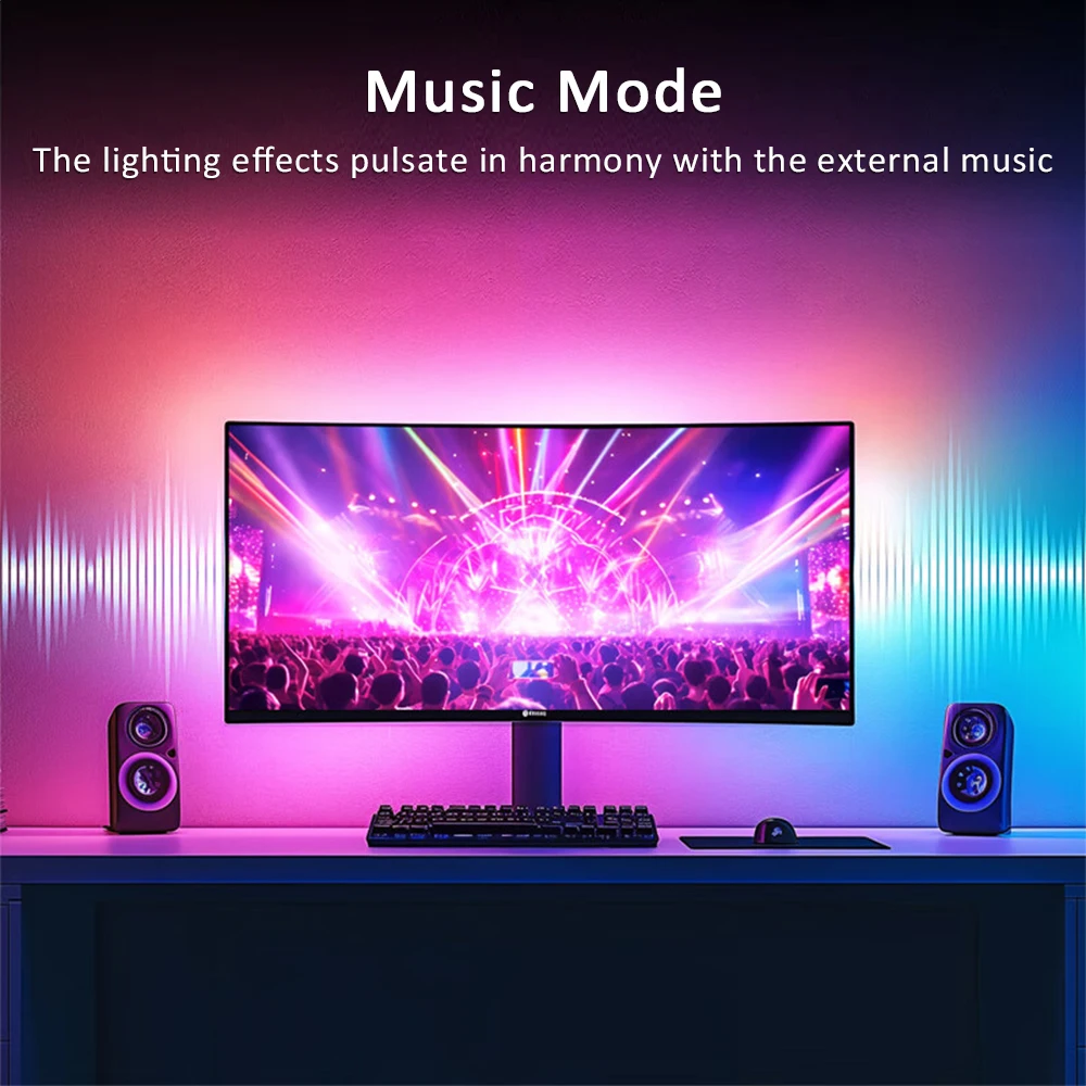 24-34 Inch USB PC LED Strip Lights Computer Sync Light Strip Monitor RGB Screen LED Backlight for Gaming Room Atmosphere Decor photo 5