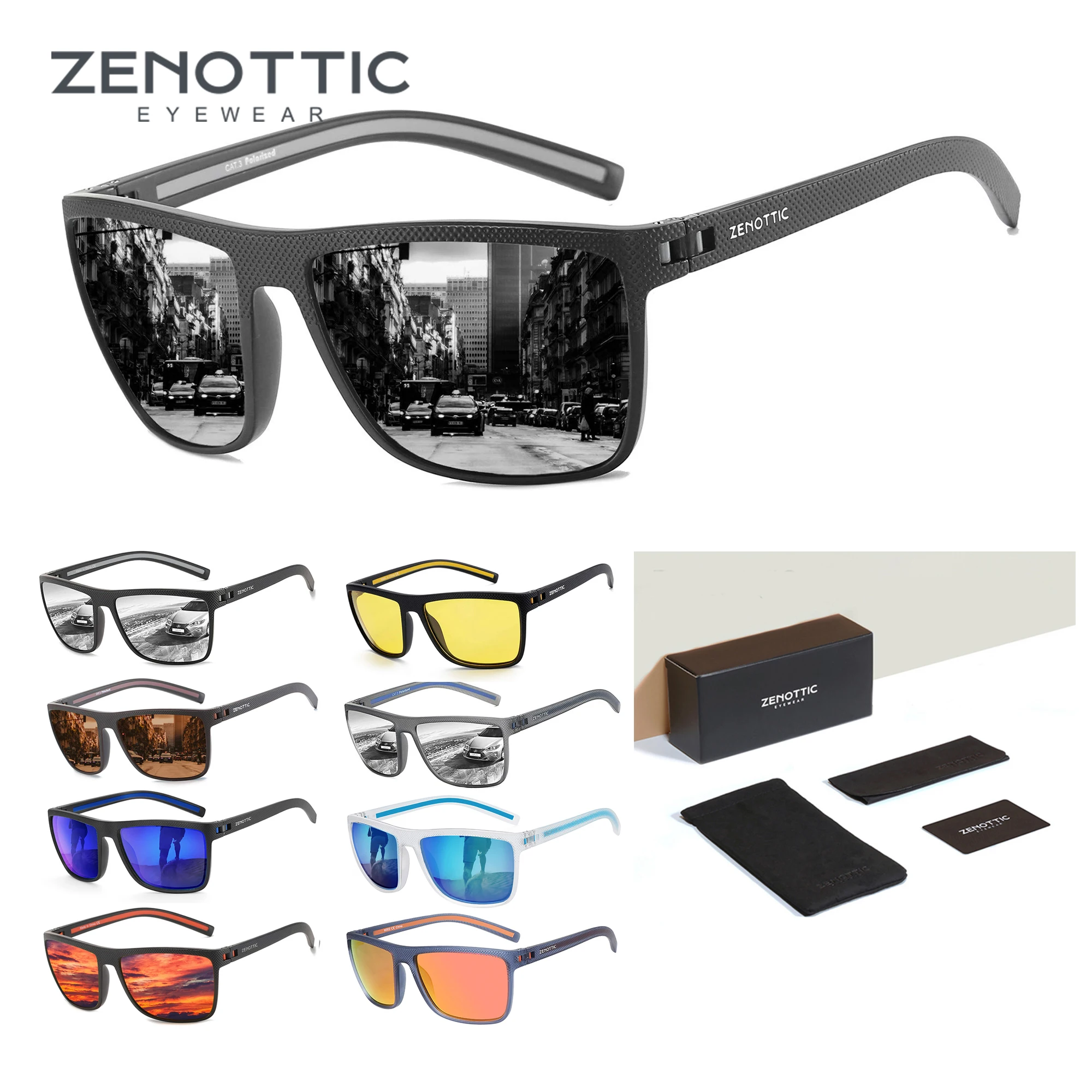 ZENOTTIC Polarized Sunglasses for Men Lightweight TR90 Frame UV400 Protection Square Sun Glasses photo 1