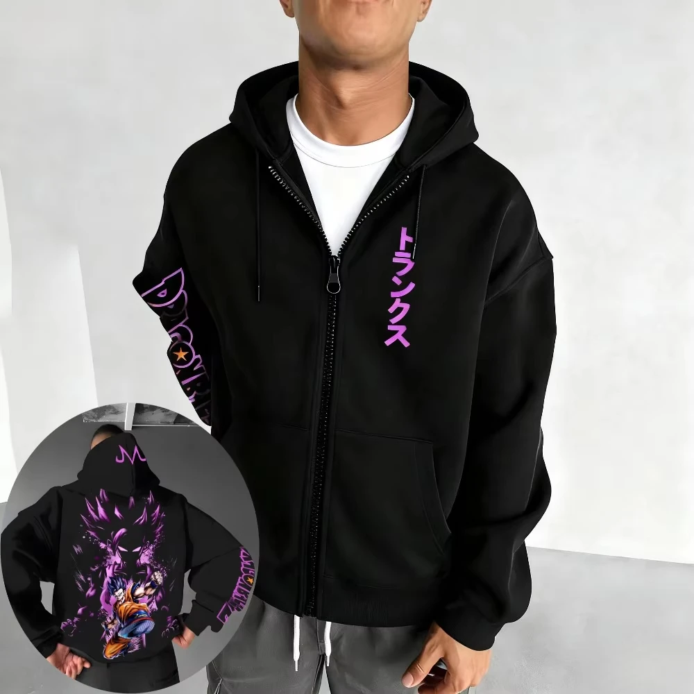 Men's New Dragon Ball Men's Zipper Coat Hoodie Sweater Long-sleeved Jacket Son Gohan Anime Spring and Autumn Niche Trendy Top photo 1