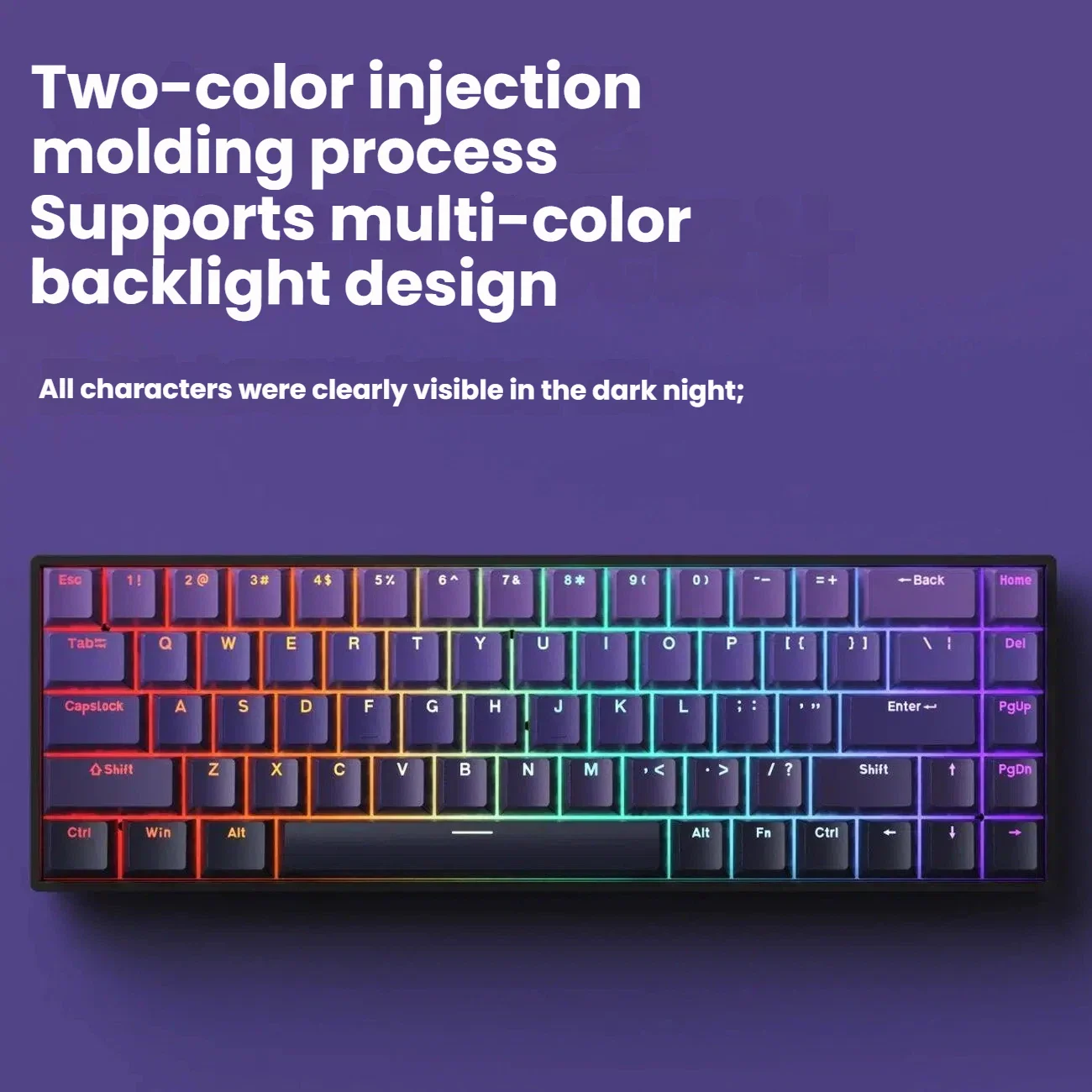 K61 USB Mini Mechanical Gaming Wired Keyboard Hot-Swappable Mechanical Keyboard Detachable Cable photo 6