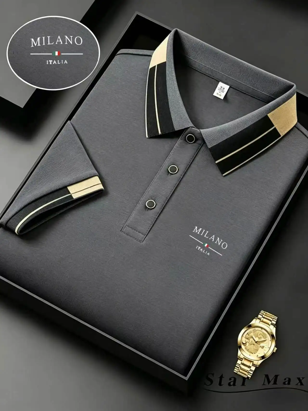 Men's Luxury Short Sleeve Polo Shirt with Horse Embroidery Milan Style Summer Casual T Shirt Men Business Brand Clothing photo 5