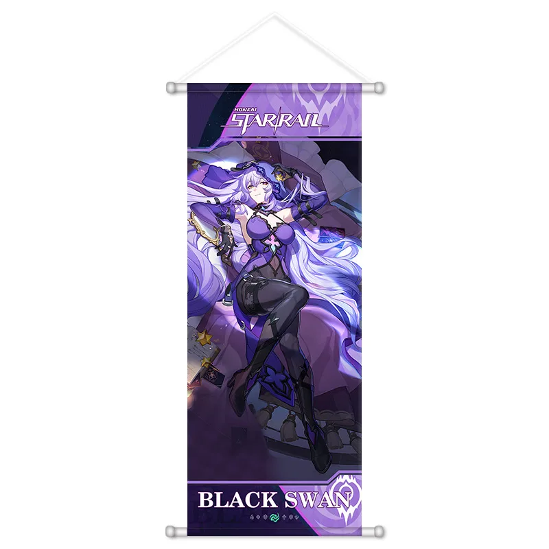 Honkai Star Rail Figure Scroll Canvas Painting Firefly Jade  Aventurine Acheron Wall Hanging Anime Poster Wall Art Room Decor photo 3