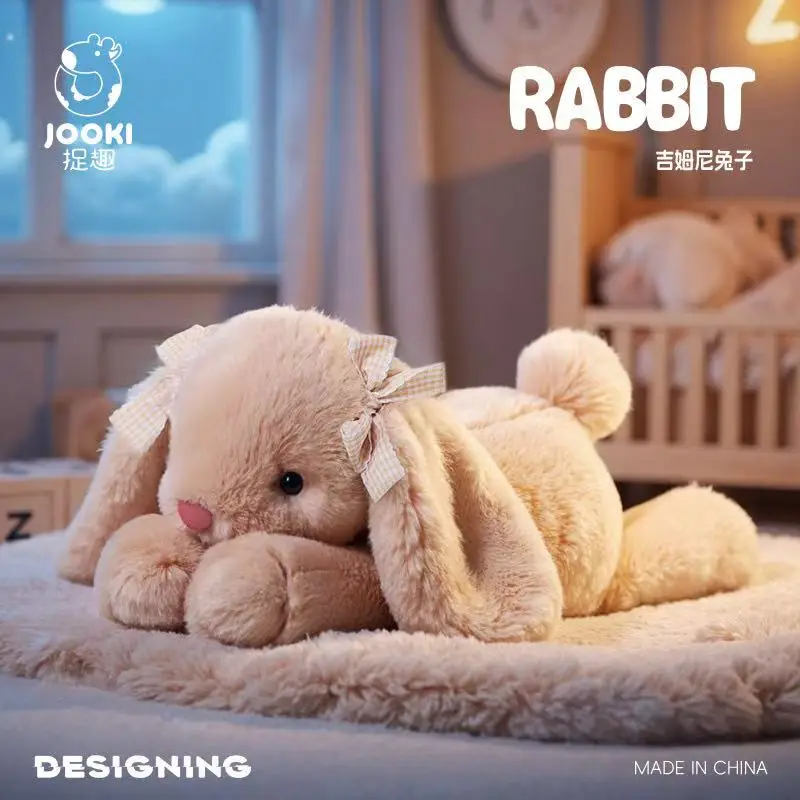 35cm New Simulated Shy Rabbit Doll Stuffed Plush Toy Cartoon Anime Cute Pillow Children's Birthday Gift Fun Doll photo 1