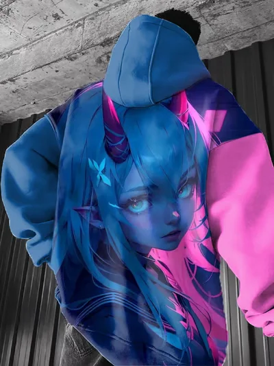 2025 Men's Hoodies Anime Character Tracksuit 3D Sexy Beauty Print Gothic Style Pullover Oversized Long Sleeve Hoodie Sweatshirts photo 5