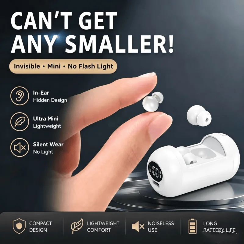 Mini Bean Sleep In-ear Wireless Bluetooth Headphone Ultralight Weight Power Display Earphone Comfortable Wear Sport Game Earbud photo 1