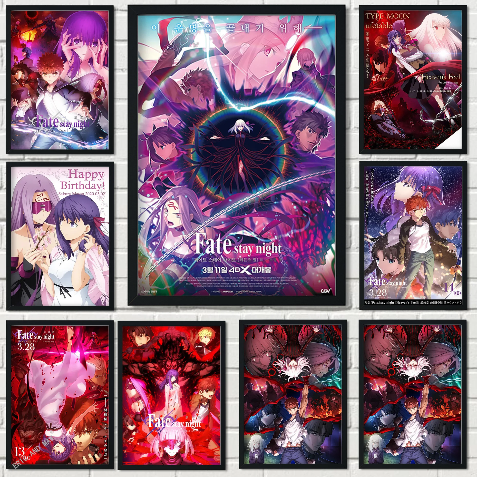 Fate/stay night Poster Japanese Anime Poster Painting Wall Art Home Decoration Kawaii Room Decor Quality Poster Modern photo 1