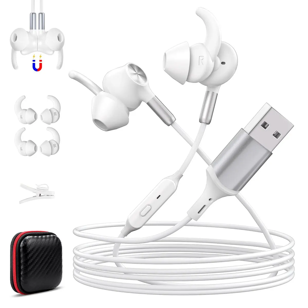 USB A Earphones for PC Desktop Gaming Headset with Noise Cancelling Microphone Silent Audio Control Headphones for Laptop PS 4/5 photo 1