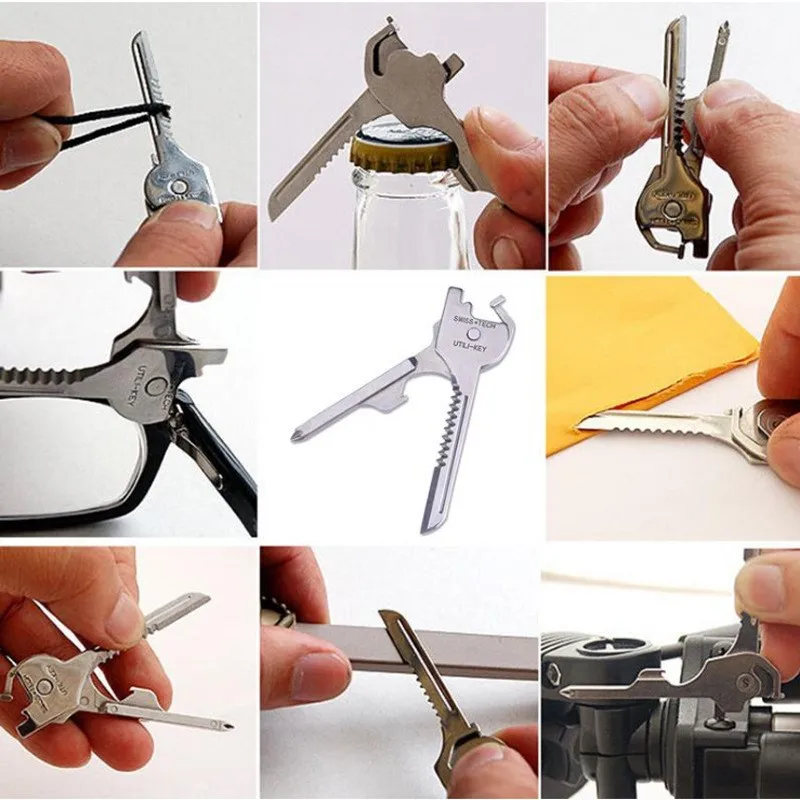 1PC 6-in-1 Stainless Steel EDC Multi Tool Utili-Key - Keychain Pocket Cutter Knife Screwdriver Unboxing Tool photo 6