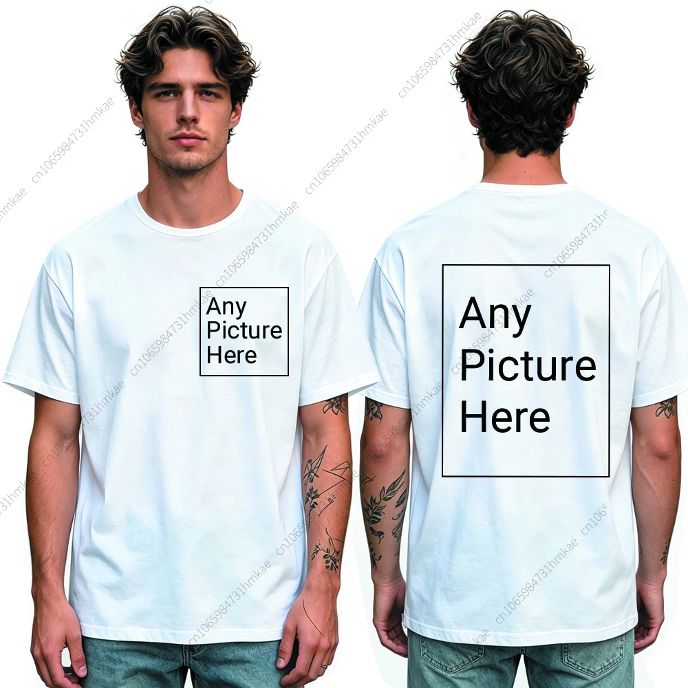 Custom Personalized Your Photo Man T Shirt for Boys Front Back Print Customized Funny Tshirts for Men Short T-shirt Tops Tees photo 3