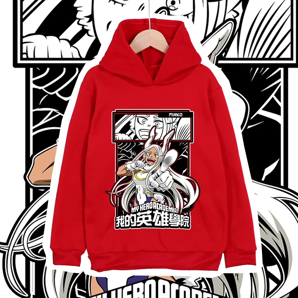 Kids Anime Mha Mirko Print Cotton Hoodie Sweatshirt for Boys Girls 100-160cm Casual Childrens Pullover Cartoon Clothes photo 5