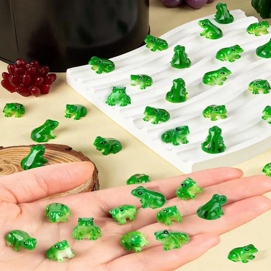 10PCS Mini Resin Frog Figurines Set for Aquarium Decor,Terrarium,Zen Garden,Creative Home Desk Decoration and Fish Tank photo 1