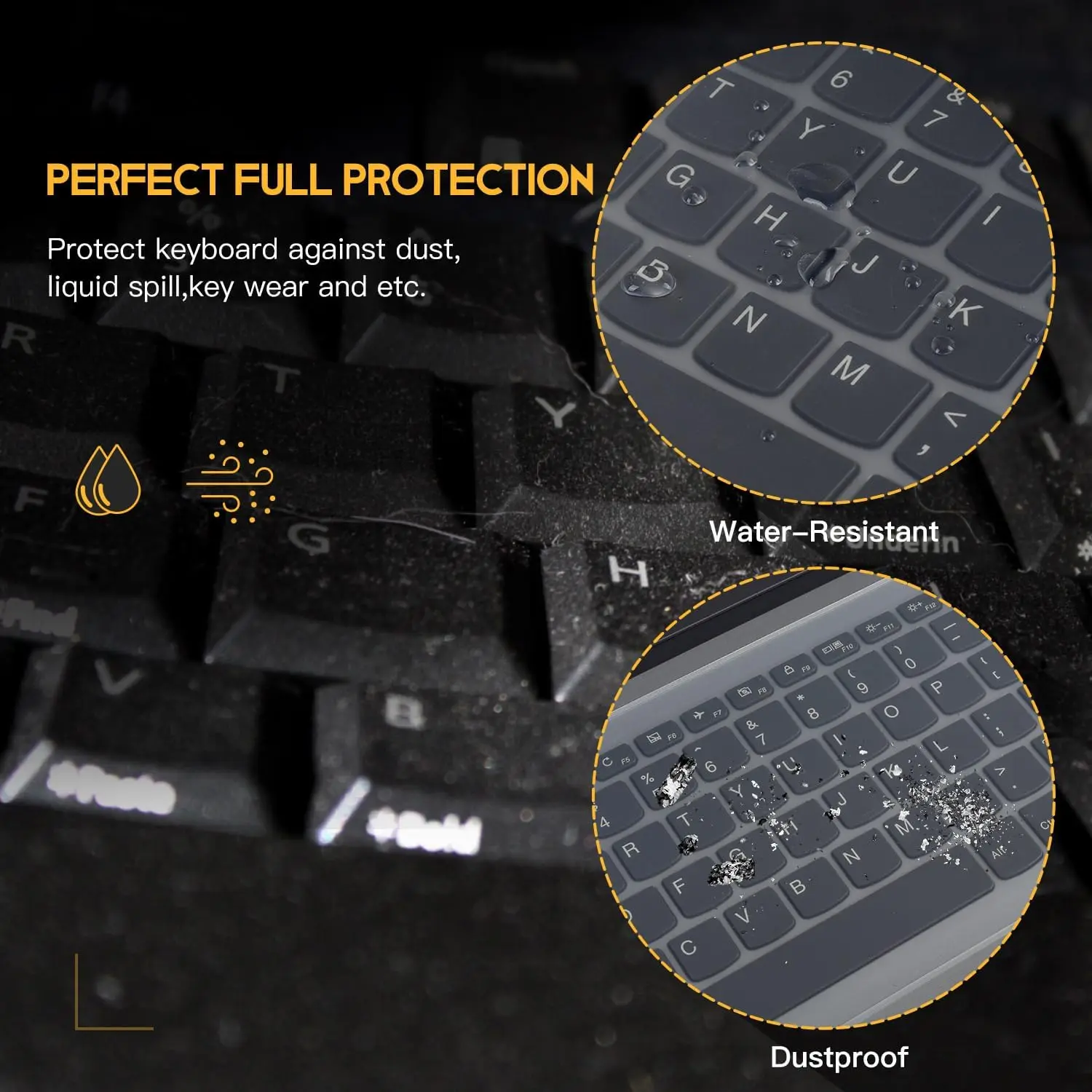 1-2Pcs Universal Keyboard Protector Cover Skin for Laptop Notebook 13"-17" inch Silicone Waterproof Dustproof Keyboard Protector photo 2
