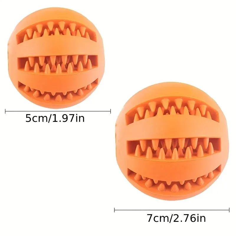 Dog Toy Ball, Nontoxic Bite Resistant Toy Ball for Pet Dogs Puppy Cat, Dog Pet Food Treat Feeder Chew Tooth Cleaning Ball photo 3