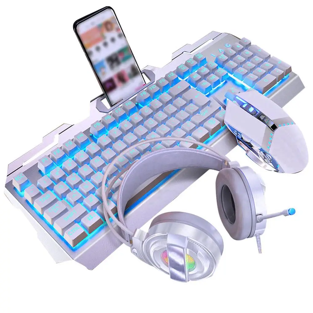 Backlit Wired Keyboard and Mouse Game Keyboard Mouse Earphone Set Of Real Mechanical Key Mouse Set photo 6