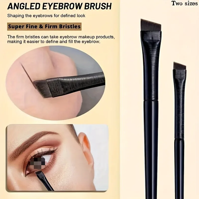 5Pcs Eye Makeup Brush Set, Oblique Flat Blade Eyeliner Brush Sickle-Shaped Angled Eyebrow Brush for Eye Makeup photo 5
