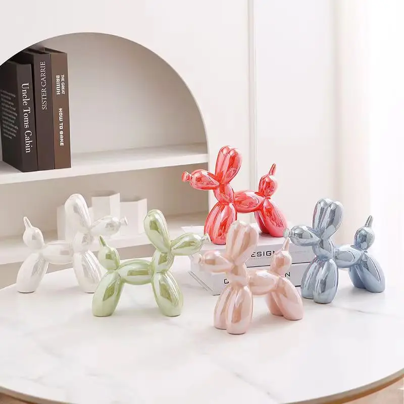Ceramics Balloon Dog Sculpture Home Decor Room Decoration Accessories Office Nordic Animal Decorative Sculptures Figurinesneedoh photo 5