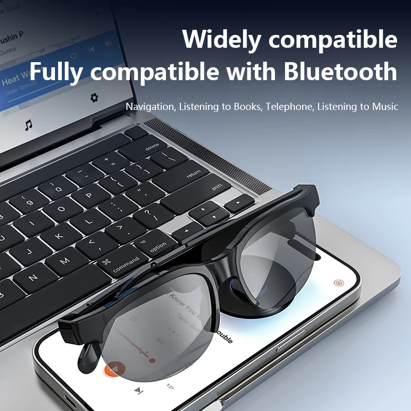 2026 New Smart Glasses AI Translation Bluetooth Conversation Recording Listening To Music Smart Sunglasses for Men Women photo 2
