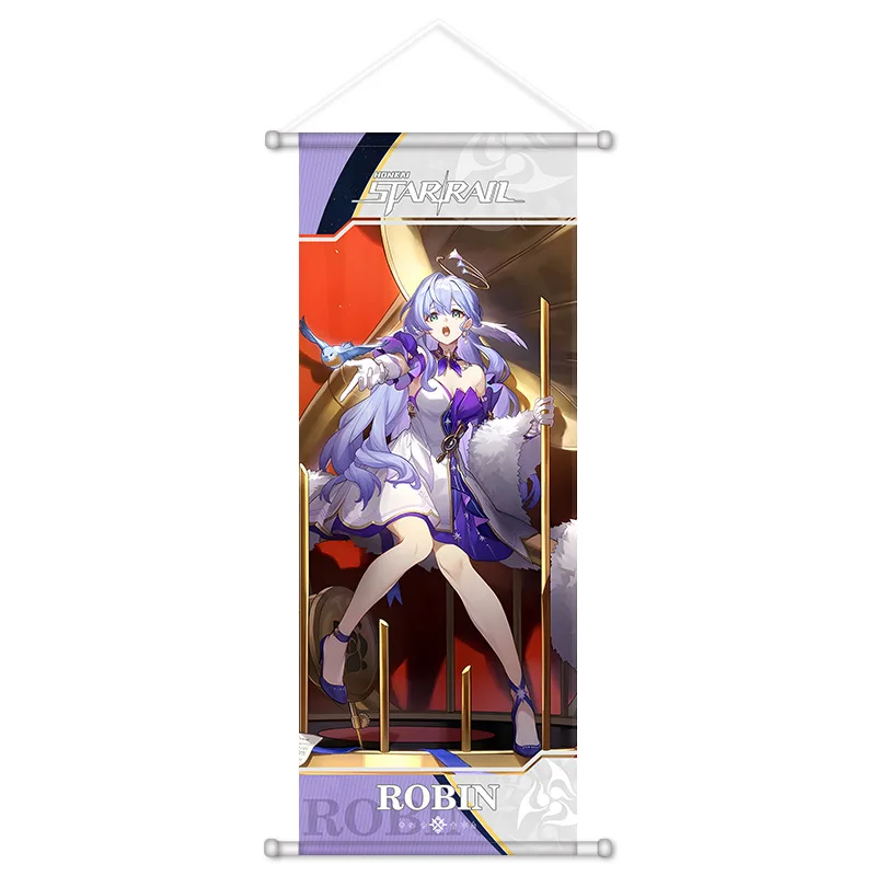 Honkai Star Rail Figure Scroll Canvas Painting Firefly Jade  Aventurine Acheron Wall Hanging Anime Poster Wall Art Room Decor photo 2