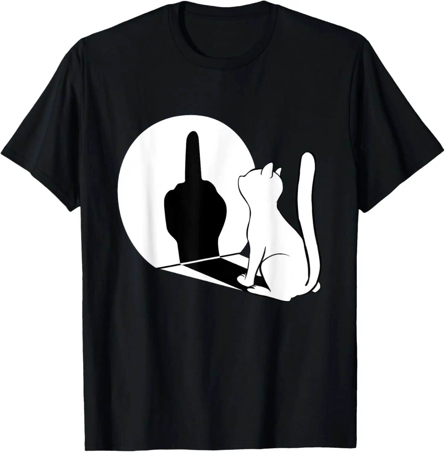 Middle Finger Cat Statement Cat Funny Gift T-Shirt Regular Short Sleeve Tops O-neck Men's Cotton T-shirt Cotton Summer Shirts photo 1