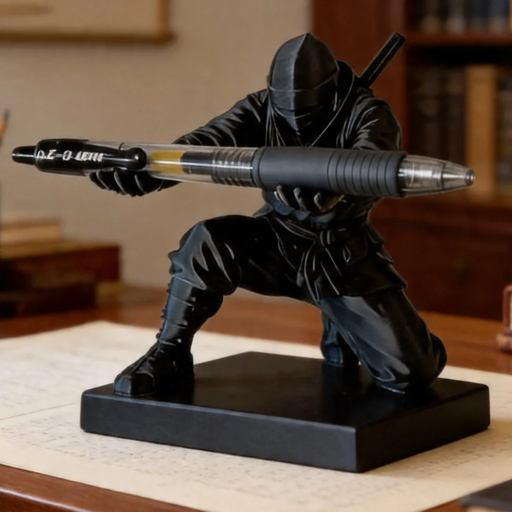 Ninja 3D Printed Desktop Organizer Pen Holder Multi-Functional Pen Stand Creative Gift Cultural and Creative Desktop Decoration photo 1