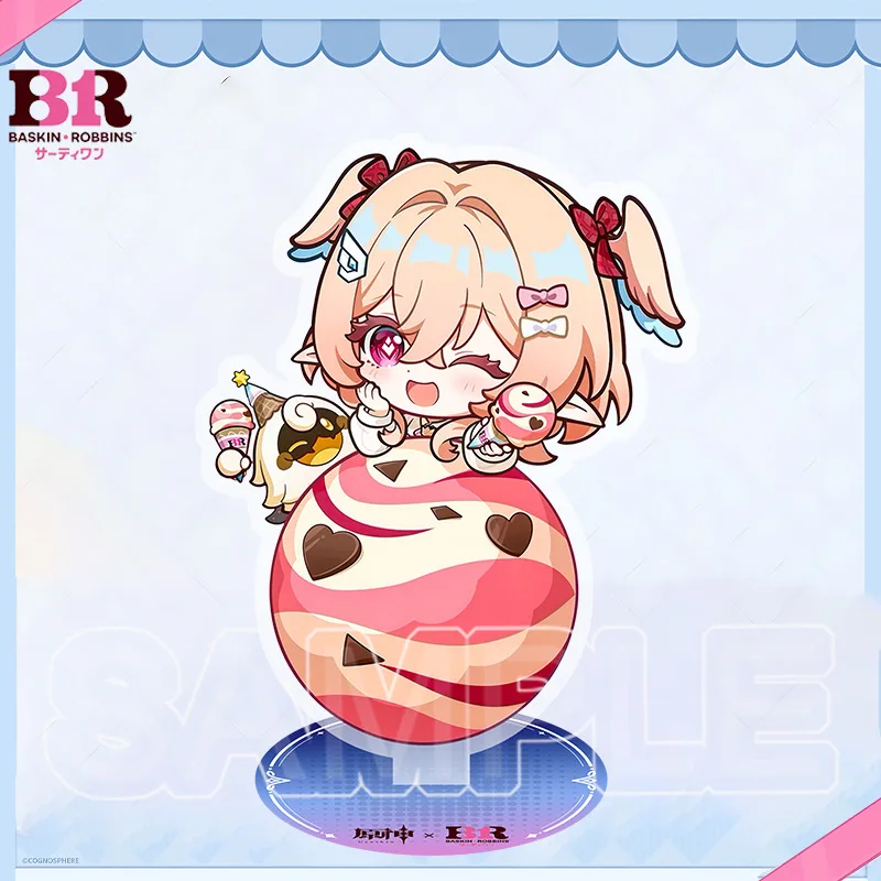 New Genshin Imapct Keychain BR Ice Cream Odette Linnea Flins Keyring Cute Cartoon Anime Game Bag Charm Friend Gift Stand photo 6
