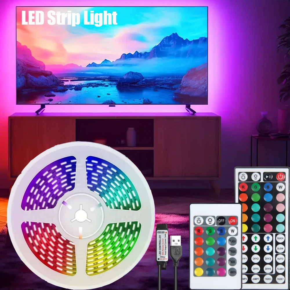 10m 20m Led Strip Lights with 44 Key Remote Control 5050 RGB Tape Led Wall Room for Home Bedroom Party Decor TV Backlight photo 1