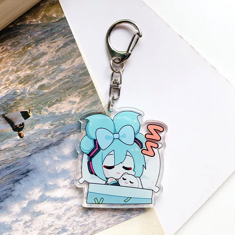 Hatsune Miku Acrylic Keychain Cute Girl Anime Peripheral Creativity Cute Backpack Pendant Decor Fashion Surprise Couple Toy Gift photo 5