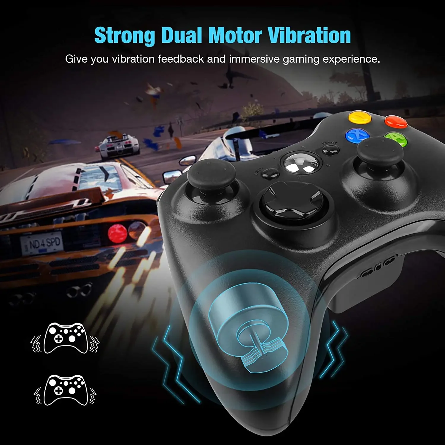 Wireless Gamepad Controller 2.4GHz ,Dual-Vibration Turbo Function ,For Xbox 360/360 Slim/Pc Game Controller Joystick photo 6