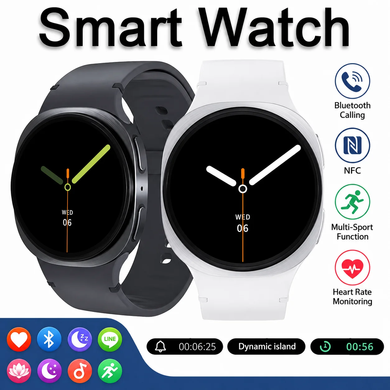 2026 New Smart Watch Game Dial Dynamic Dial Bluetooth Call Wireless Charging Fitness Tracker Voice Assistant Gift photo 1
